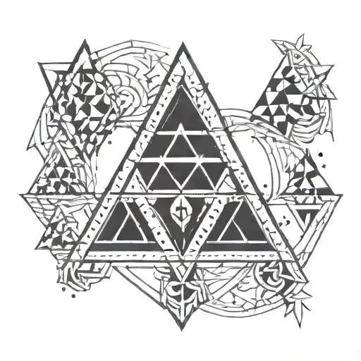 discret triforce zelda tattoo design idea