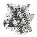 faded zelda triforce tattoo design idea
