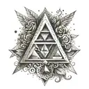 faded zelda triforce tattoo design idea