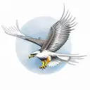 wedge tail eagle flying tattoo design idea