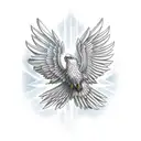 wedge tail eagle flying tattoo design idea