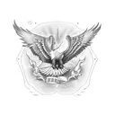 wedge tail eagle flying tattoo design idea