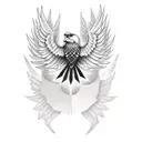 wedge tail eagle flying tattoo design idea