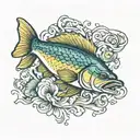 walleye tattoo design idea