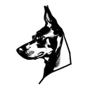 angry Doberman  tattoo design idea
