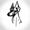angry Doberman  tattoo design idea