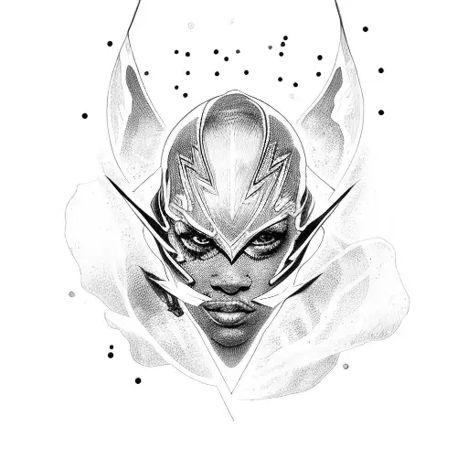 black lightning tattoo design idea