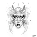 black lightning tattoo design idea