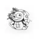 bart Simpson squirtle snorlax itachi giyu bender tattoo design idea