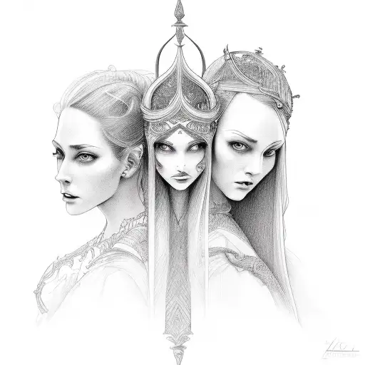 3 sisters tattoo design idea