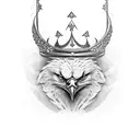 American eagle with a crown tattoo design idea