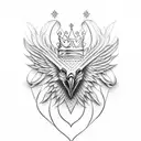 American eagle with a crown tattoo design idea