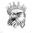 Eagle with crown and wings tattoo design idea