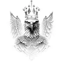 Eagle with crown and wings tattoo design idea
