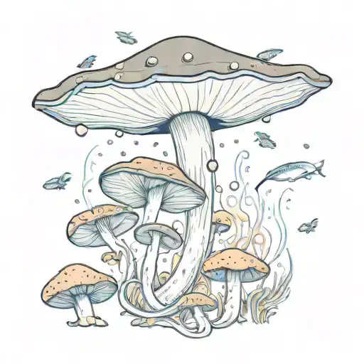 stingray, nature, mushroom, jellyfish tattoo design idea