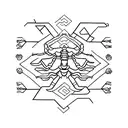 scorpio constellation, scorpion, lotus flower tattoo design idea