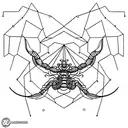 scorpio constellation, scorpion, lotus flower tattoo design idea
