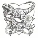 three Trex outline with bible verse psalms 127:3 tattoo design idea