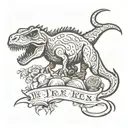 three Trex outline with bible verse psalms 127:3 tattoo design idea