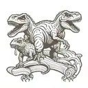 three Trex outline with bible verse psalms 127:3 tattoo design idea