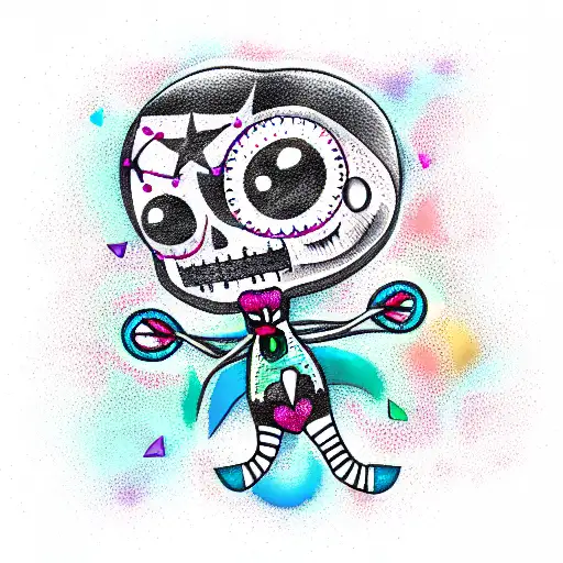 voodoo doll tattoo design idea