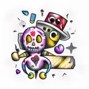 voodoo doll tattoo design idea