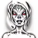 voodoo doll tattoo design idea