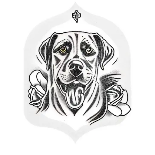 black labrador full body tattoo design idea