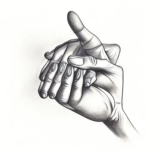 A minimalist tattoo of a hand performing a manual therapy technique tattoo design idea