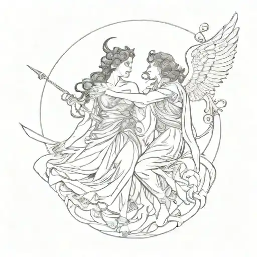 Orpheus and Eurydice tattoo design idea