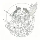 Orpheus and Eurydice tattoo design idea