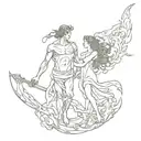 Orpheus and Eurydice tattoo design idea