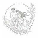 Orpheus and Eurydice tattoo design idea
