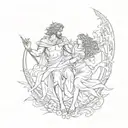 Orpheus and Eurydice tattoo design idea