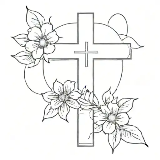 flowers in the shape of a cross, also incorporating the words "Jeremiah 29" tattoo design idea