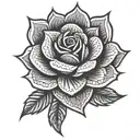A geometric rose mandala incorporating elements of traditional Mexican art tattoo design idea