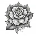 A geometric rose mandala incorporating elements of traditional Mexican art tattoo design idea