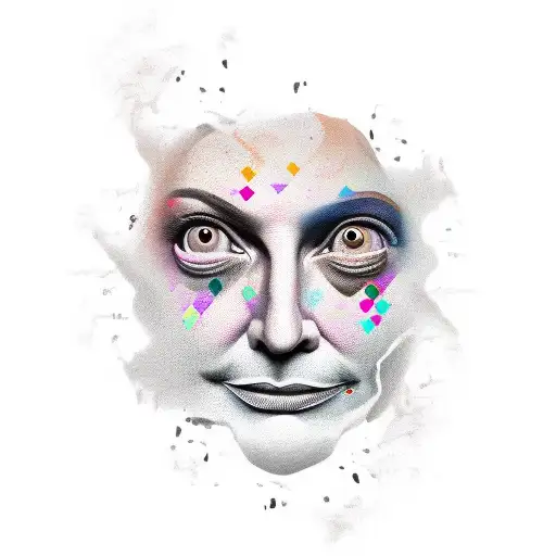 bean with a face tattoo design idea