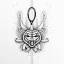 work that shows anxiety and how playing tennis helps to get rid of it, that rackets appear, a tennis court tattoo design idea