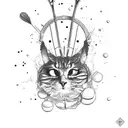 work that shows anxiety and how playing tennis helps to get rid of it, that rackets appear, a tennis court tattoo design idea