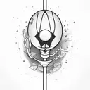 work that shows anxiety and how playing tennis helps to get rid of it, that rackets appear, a tennis court tattoo design idea