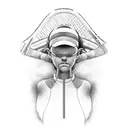 work that shows anxiety and how playing tennis helps to get rid of it, that rackets appear, a tennis court tattoo design idea