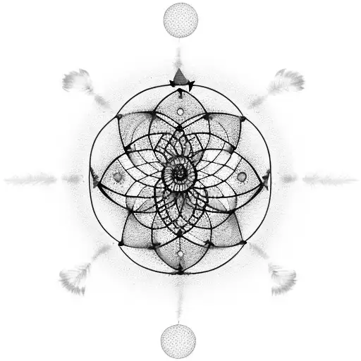 dream catcher with tinkerbell in top circle, breaking through the weaving and becoming realistic  tattoo design idea