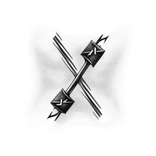 Stake Cross with Barbwire and a Banner  tattoo design idea