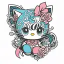 hello kitty tattoo design idea