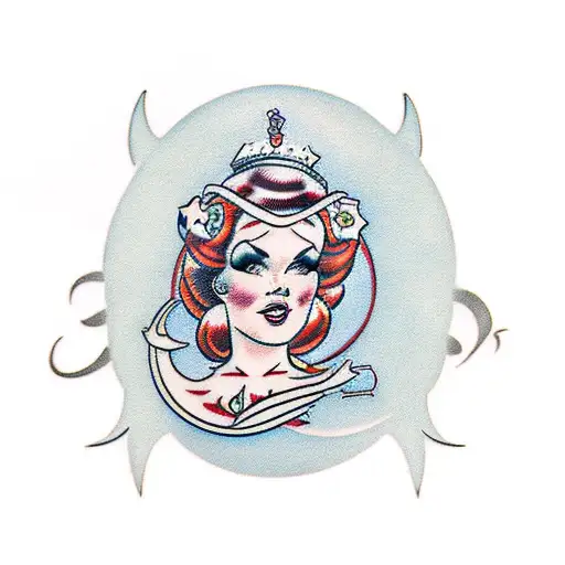 thicc mommy pinup  tattoo design idea
