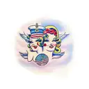 thicc mommy pinup  tattoo design idea