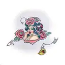 thicc mommy pinup  tattoo design idea