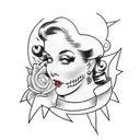 thicc mommy pinup  tattoo design idea