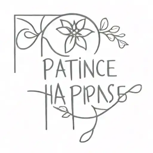 thanks patience happiness tattoo design idea